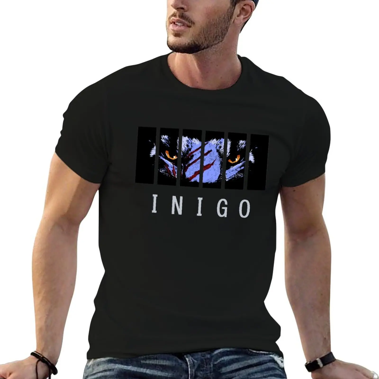 Футболка Inigo Caged, футболка большого размера с рисунком, винтажные рубашки, футболка с рисунком, простые черные футболки для мужчин