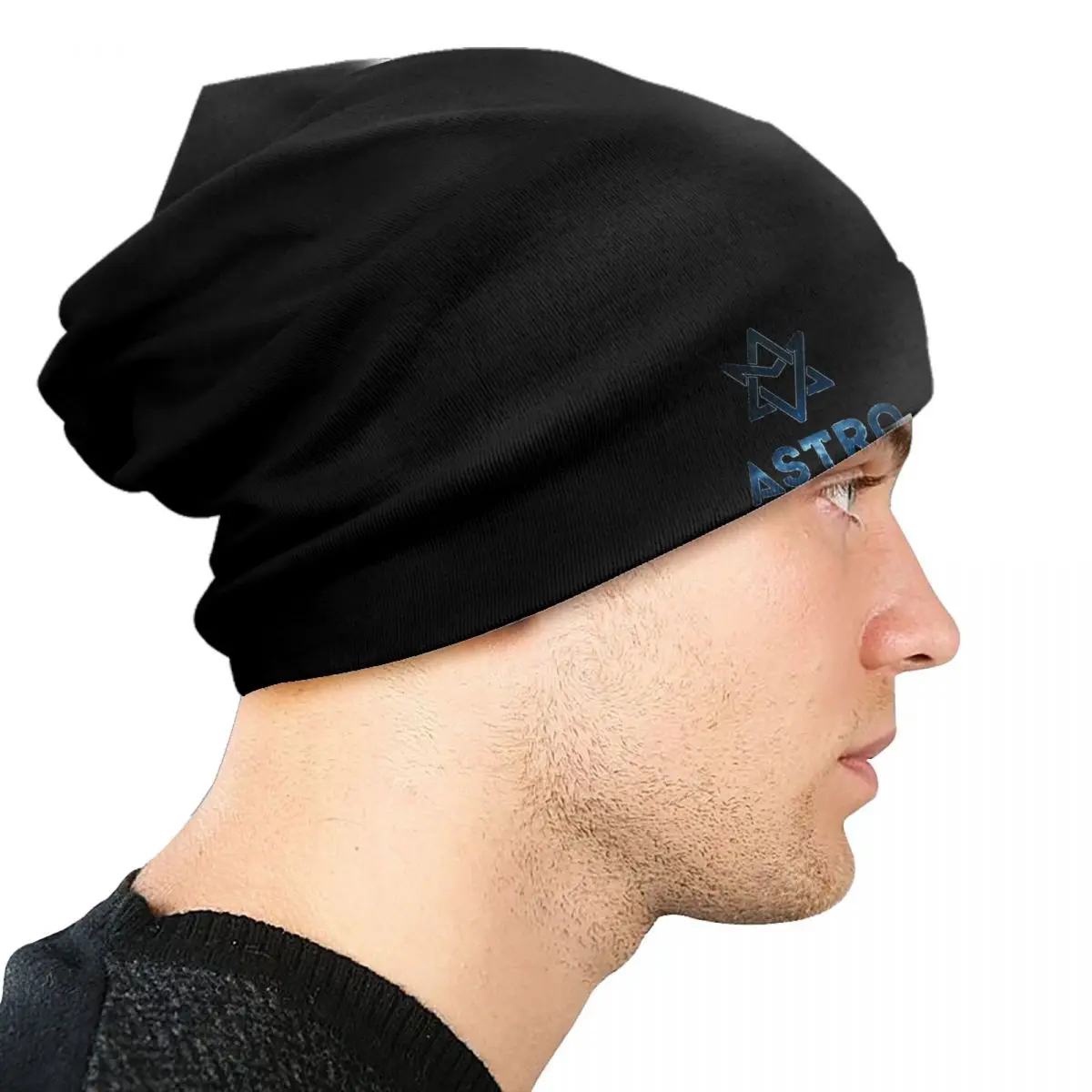 Фото Пользовательские Astros Music Kpop Pop Bonnet Hat Вязаные шапки для мужчин и женщин Крутые унисекс теплые зимние шапки для взрослых №4