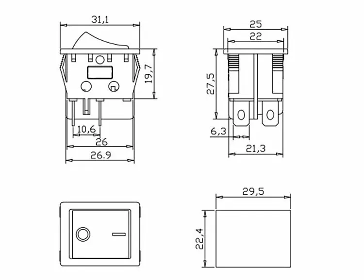 Uniteelec- Soken RK1-01 16A 250V Хорошее качество ON-OFF клавишный сварочный аппарат Power Sw 250VAC выключатель электрического нагревателя 4Pin (art.: 3920c27bc3b56) - 3920c27bc3b56