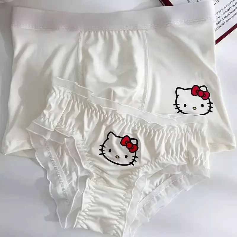Kawaii Hello Kitty Sanrio парные трусики с узором для девушек удобные дышащие хлопковые сексуальные чистые брюки с принтом подарок на день рождения