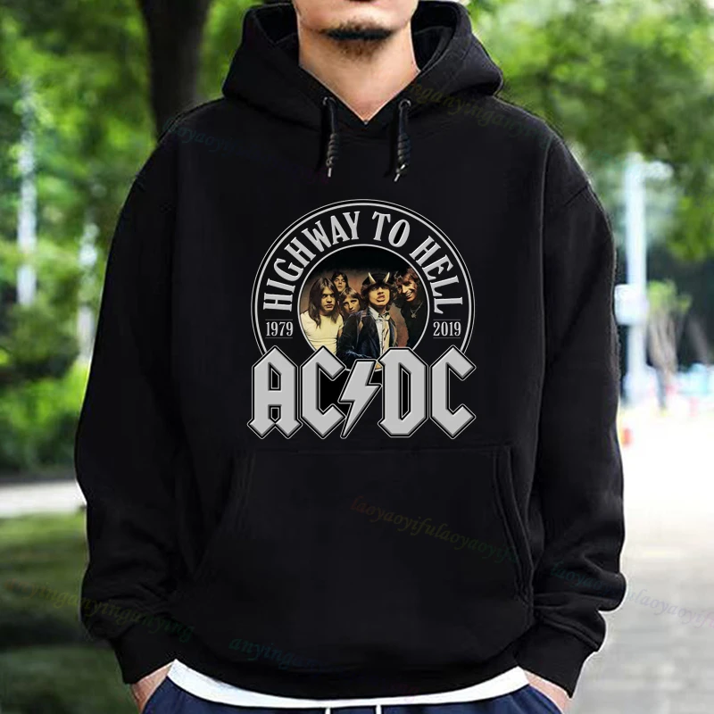Фото Повседневная одежда рок-группы -AC/DC-толстовка в стиле хип-хоп, уличная одежда, толстовки с графическим принтом, футболки в стиле Харадзюку, топ для мужчин, женщин, подарок фанатам №3