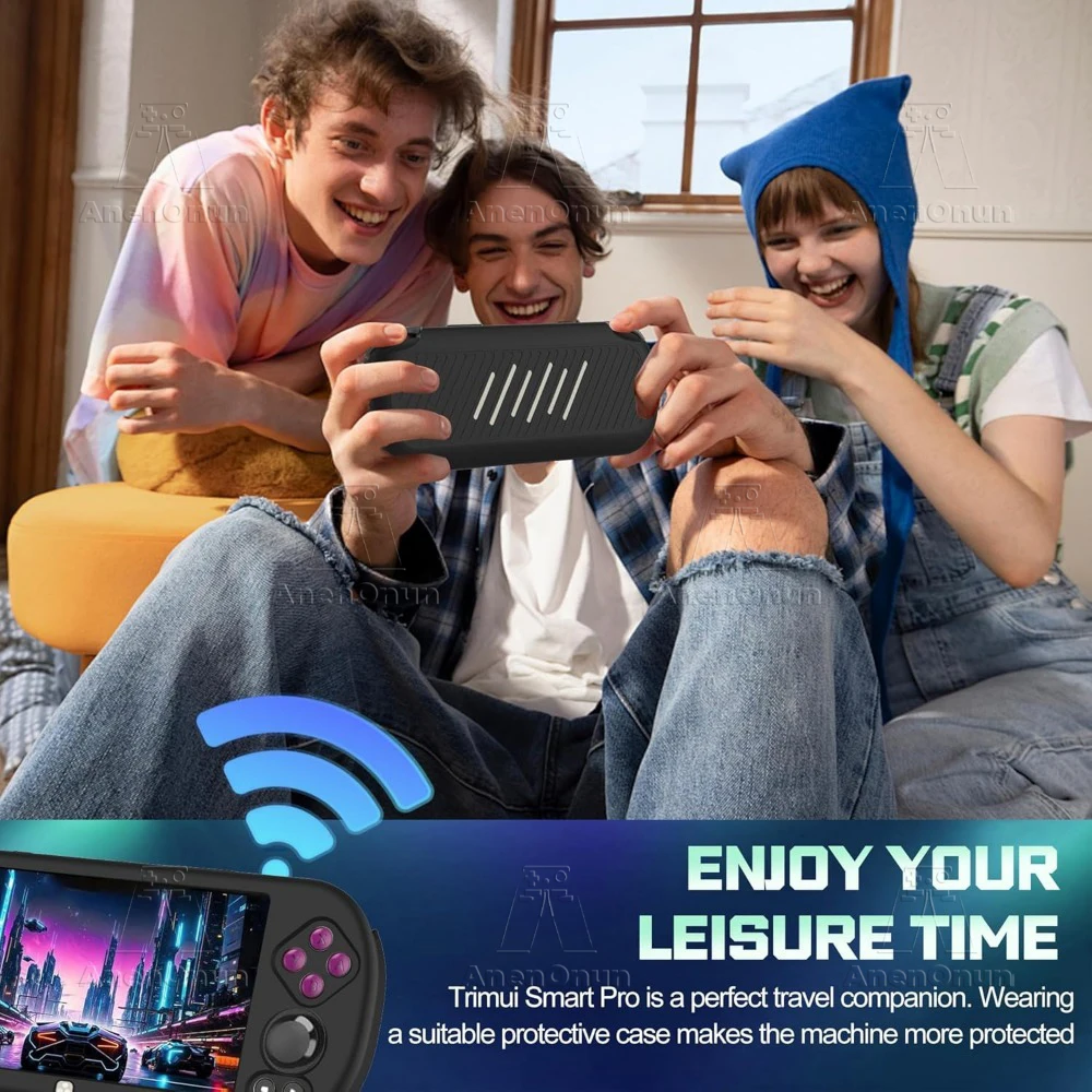 Полноразмерный защитный чехол Trimui Smart Pro со шнурком и защитой от падения, с защитой от царапин, нескользящий черный силиконовый мягкий чехол, кожаный чехол (art.: 3920c8b8173a2) - 3920c8b8173a2