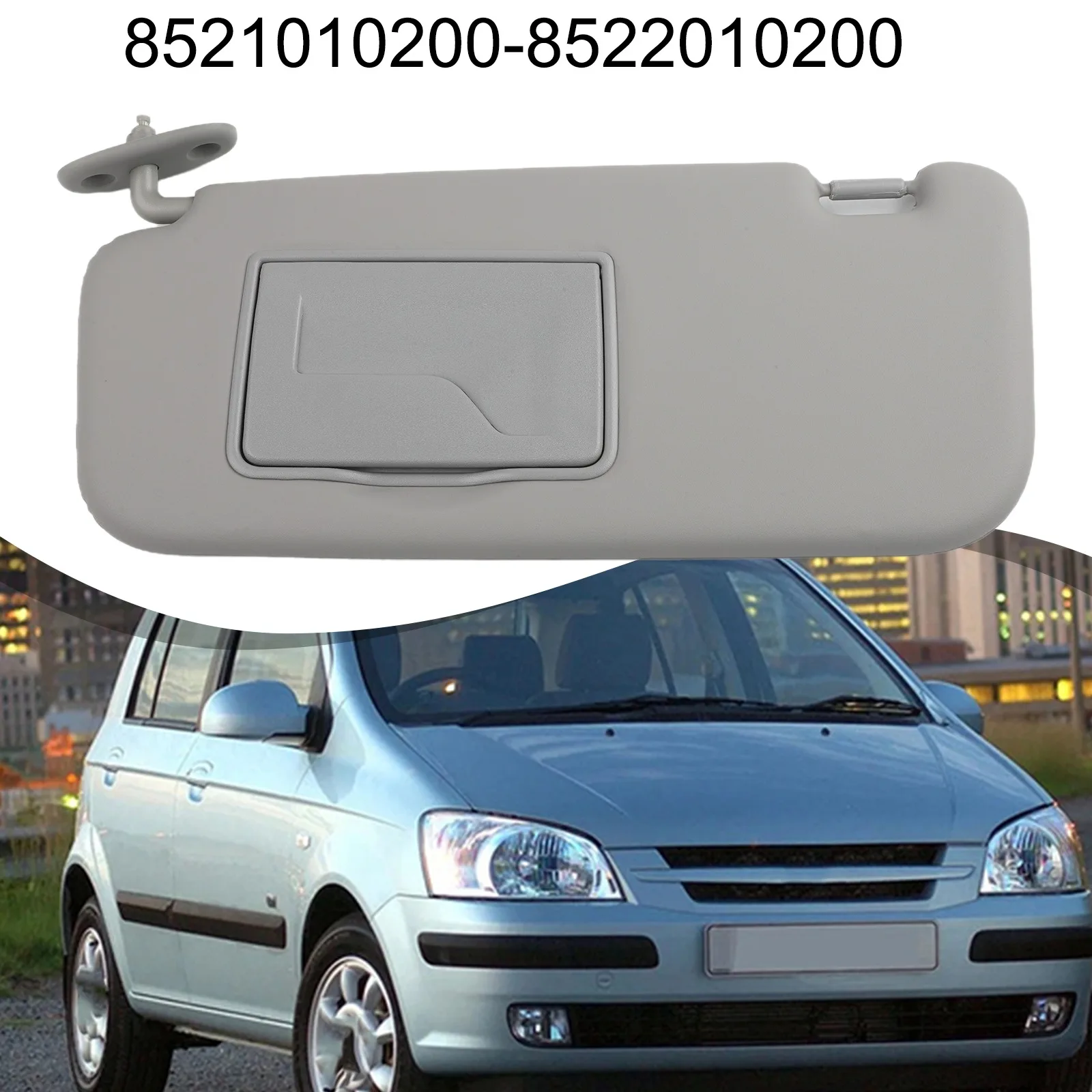 Фото Серый пластиковый солнцезащитный козырек 852201C000QS/852101C000QS для Hyundai GETZ 2002-2012, серый, левый и правый солнцезащитный козырек, внутренние детали №3