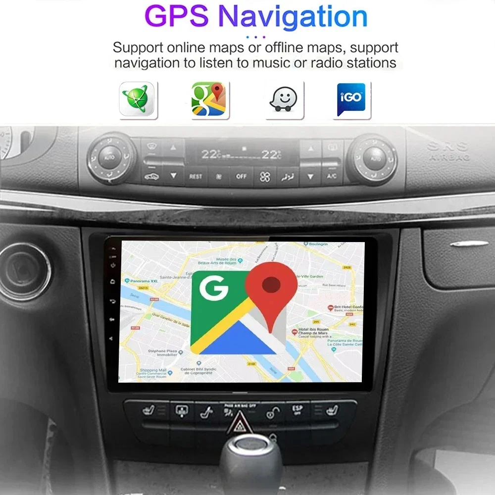 Фото Для Mercedes Benz E-class E Class W211 E200 CLS 2002-2010 Автомагнитола Android 14, стерео GPS, мультимедиа, Carplay BT, головное устройство №5