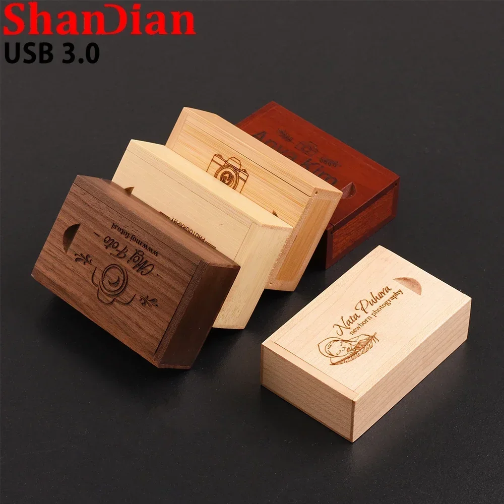 Фото SHANDIAN Высокоскоростной USB-накопитель 3.0 Wooden Sabre 64 ГБ Бесплатная индивидуальная карта памяти с логотипом 32 ГБ Pen Drive U-диск Свадебный подарок №2