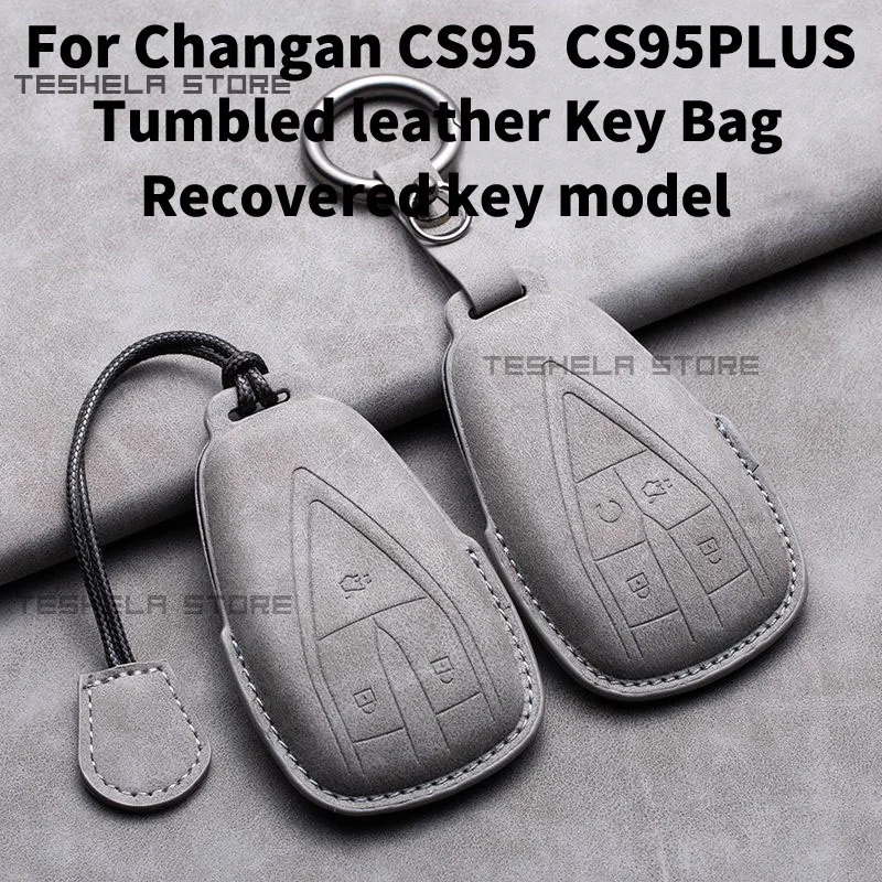 Фото Для Changan CS95 CS95PLUS 2023 автомобильные ключи, флэш-ключи, защитный чехол с полным покрытием, металлическая пряжка, кожаные аксессуары №1