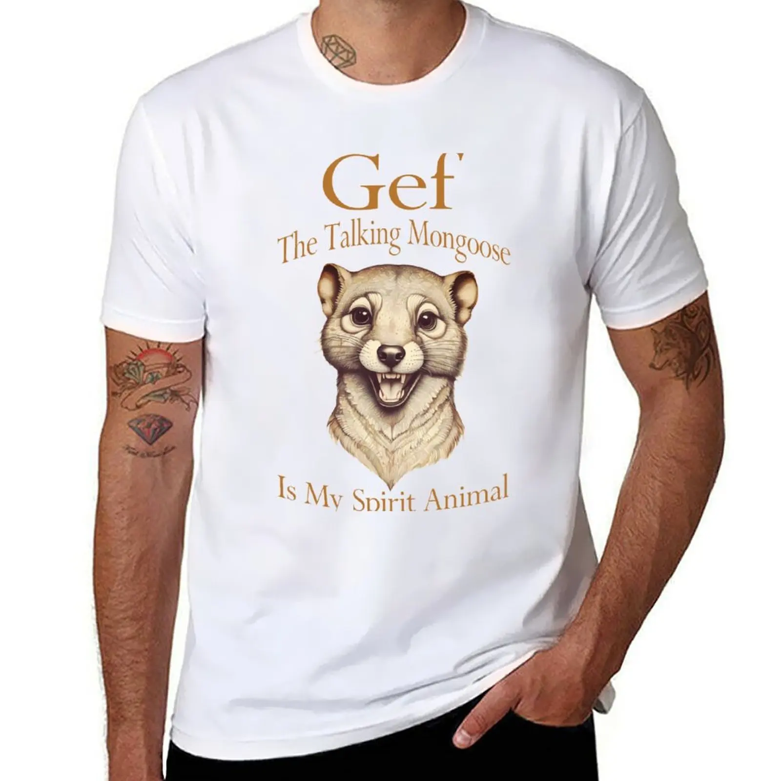 Футболка Gef the Talking Mongoose, мужская футболка, дизайнерская мужская футболка, летняя футболка