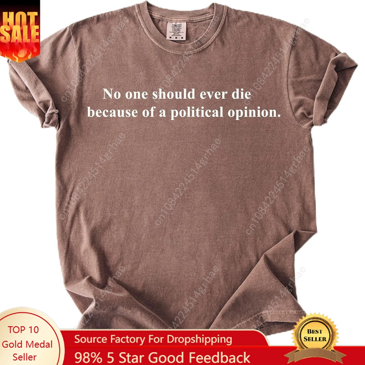 Футболка Charlie Kirk — поддержка американских ценностей — No One Should Die Political Opinion Comfort Colors Shirt Multi