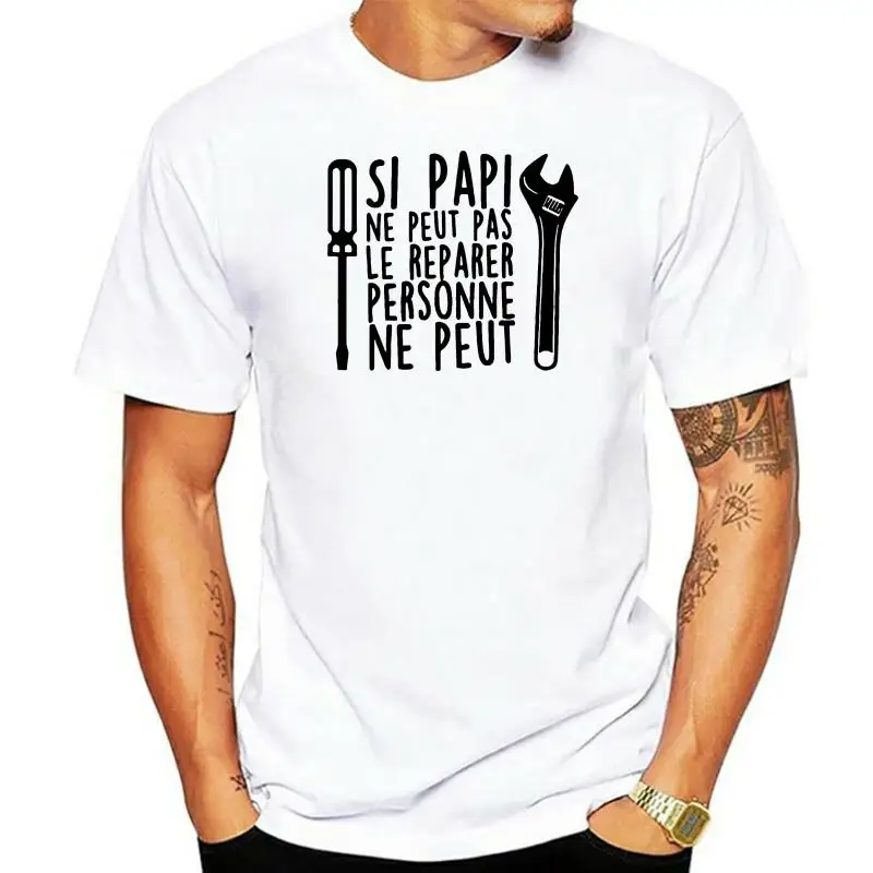 Футболка Papa Anniversaire Noel SI PAPI NE может не LE reреальный человек не может ди Estate Maniche Corte