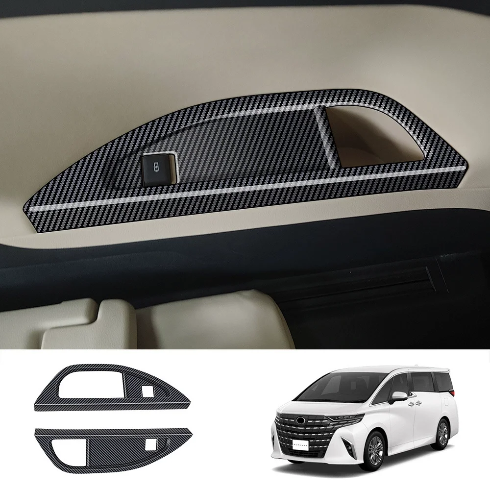 Фото Для Toyota Alphard Vellfire 40 Series 2023 2024 2025 ABS Middel переключатель окна, кнопка подъема, накладка, 3 РЯТА, крышка держателя чашки для воды №5