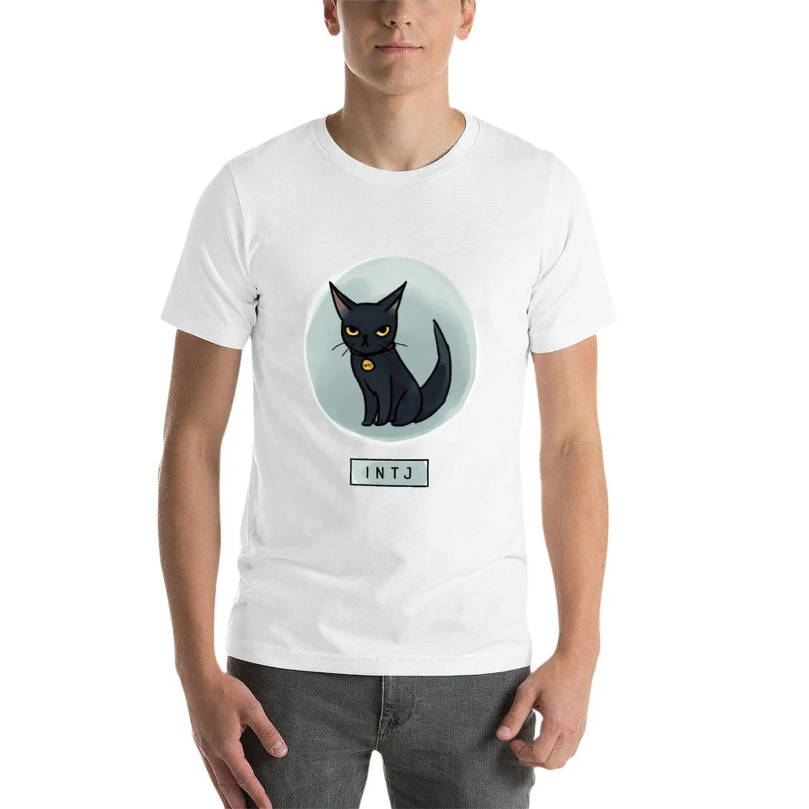 Фото Футболка MBTI Cats: INTJ, мужские хлопковые мягкие мужские футболки, мужская футболка №4