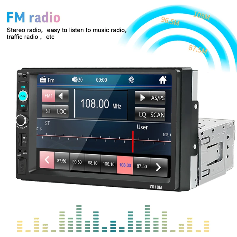 Фото Универсальный 2 Din Mp5-плеер Carplay с сенсорным экраном, стерео FM-аудио, SD, USB, поддержка BT-камеры, HD-авторадио №5