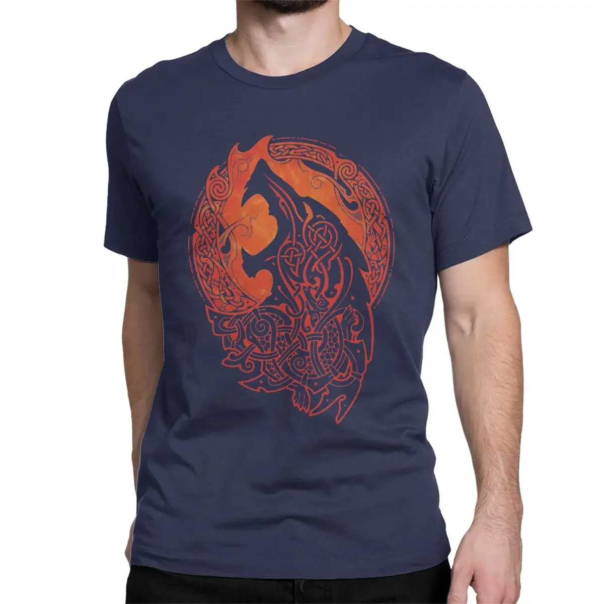 Фото Футболка с коротким рукавом, размеры 4XL, 5XL, Valhalla, Odin, Fenrir Loki, мужские смешные футболки из 100% хлопка с круглым воротником в стиле Харадзюку №3