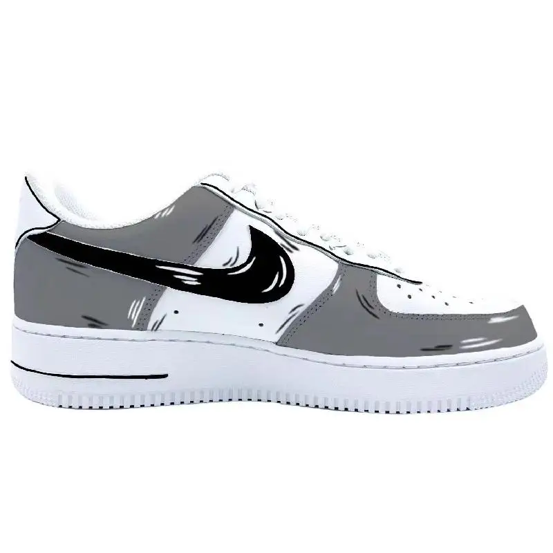 Фото [Невероятные мужские кроссовки для скейтборда Nike Air Force 1 Air Force 1, мужские белые, серые №2