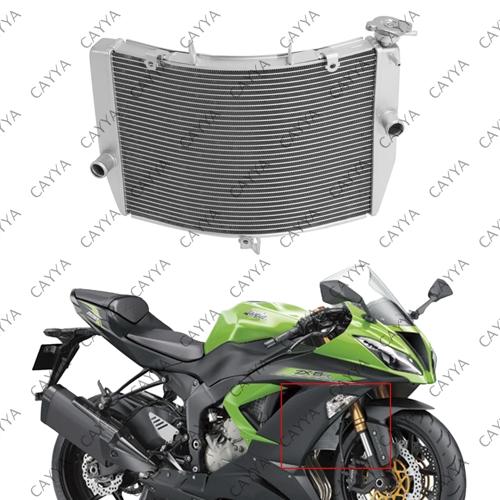 Алюминиевый радиатор мотоцикла, охладитель для Kawasaki Ninja ZX-6R ZX6R ZX636 2013 2014 2015 2016 2017 2018-2023