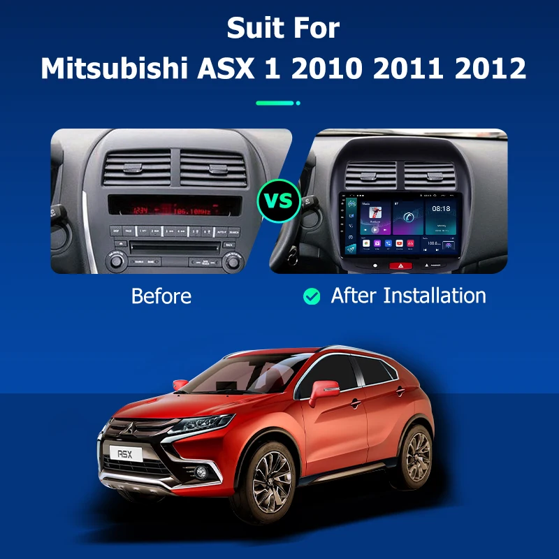 Фото Автомагнитола 2DIN, 10,1 дюйма, Android 12,0, GPS-навигация для Mitsubishi ASX 2010-2017 №2