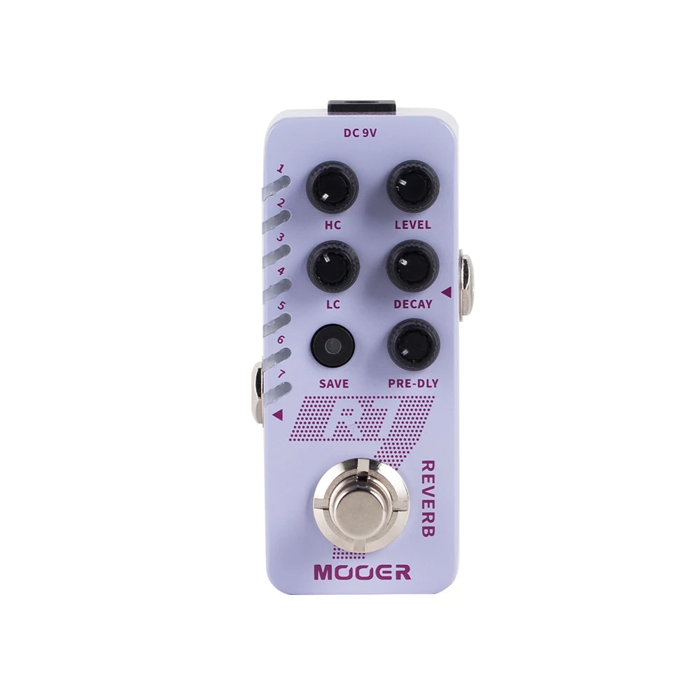 MOOER R7 цифровая реверберация, педаль эффектов для гитары, встроенная пластина для зала, пещерная пластина, пружинный классический тон, детали и аксессуары для гитары