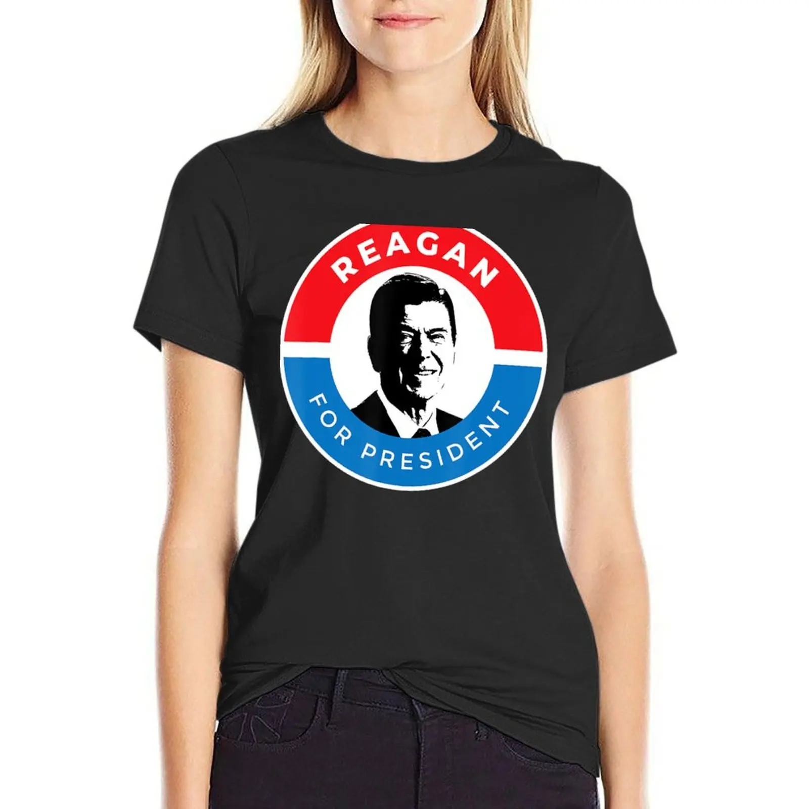 Футболка Ronald Reagan, винтажная Милая одежда с принтом животных, одежда в стиле хиппи, женская одежда