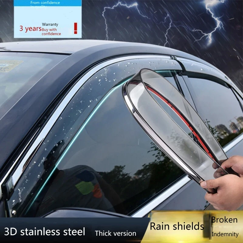Фото Для VW Volkswagen Touareg CR 2019 2020 2021 2022 2023 солнцезащитные дефлекторы от дождя защита дымчатых окон козырек накладка автомобильные аксессуары №3