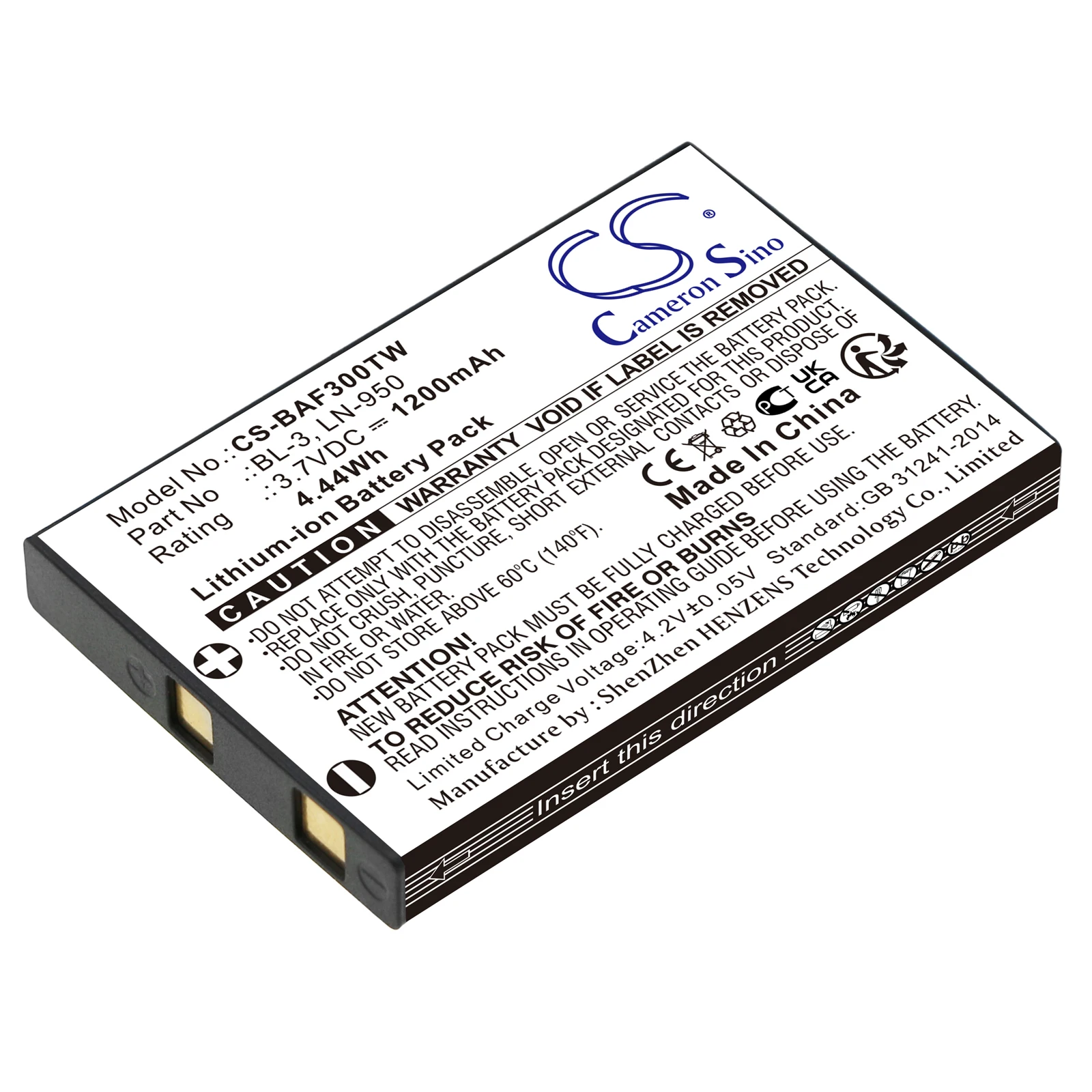 Аккумулятор для двусторонней радиосвязи Baofeng BL-3 INTEK LN-950 UV3R UV-3R BF-T6 KT-950EE Weierwei UV3R Yaesu VX3 1200 мАч/4,44 Втч
