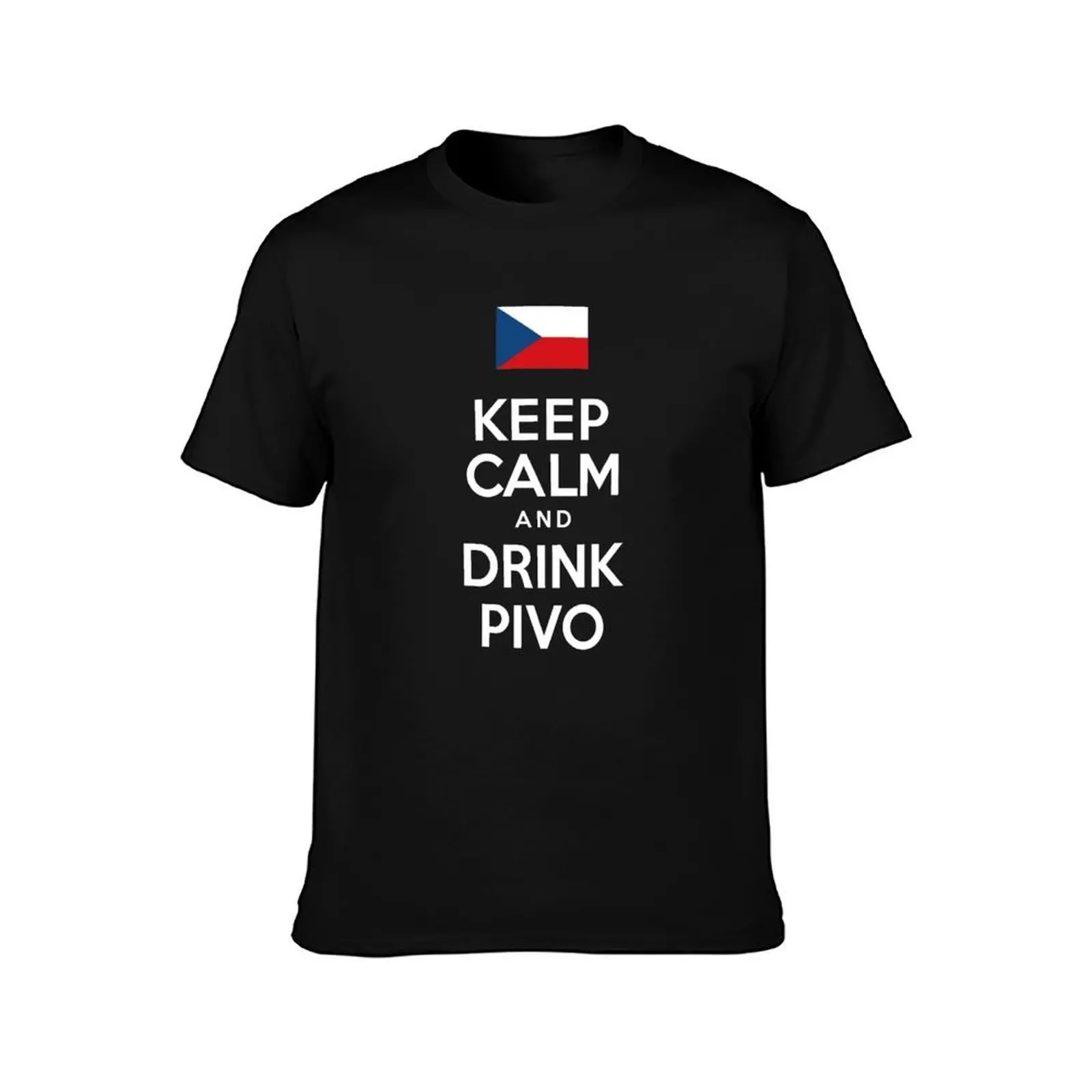Фото Футболка Keep Calm And Drink Pivo Czech Beer, мужская футболка, роскошные футболки для мужчин, облегающая футболка №2