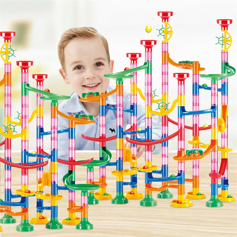 Фото Строительный блок Marble Run, мраморные горки, игрушки для детей, творческий конструктор «сделай сам», развивающая игрушка, трубчатый блок, пода... №3