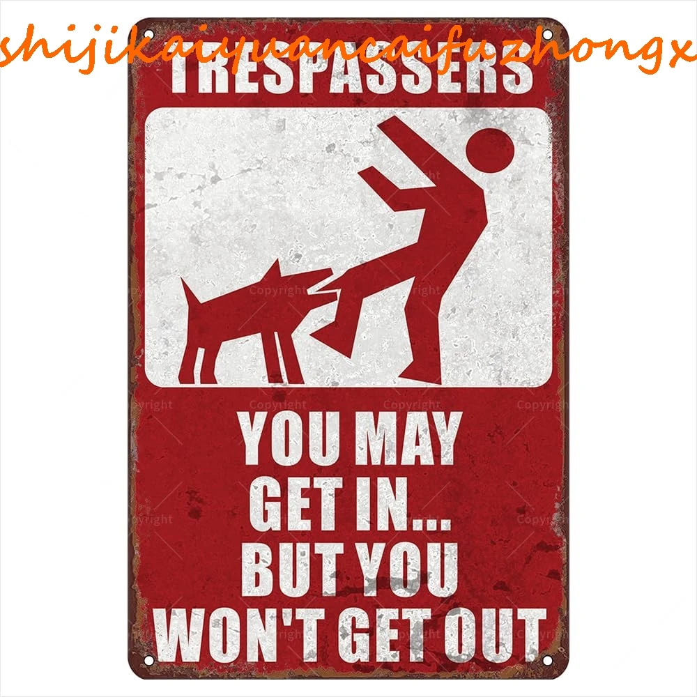 Винтажная жестяная вывеска 8 x 12 дюймов — «Trespassers: You May Get In... Но ты не получите» — жестяные знаки, винтажный декор f