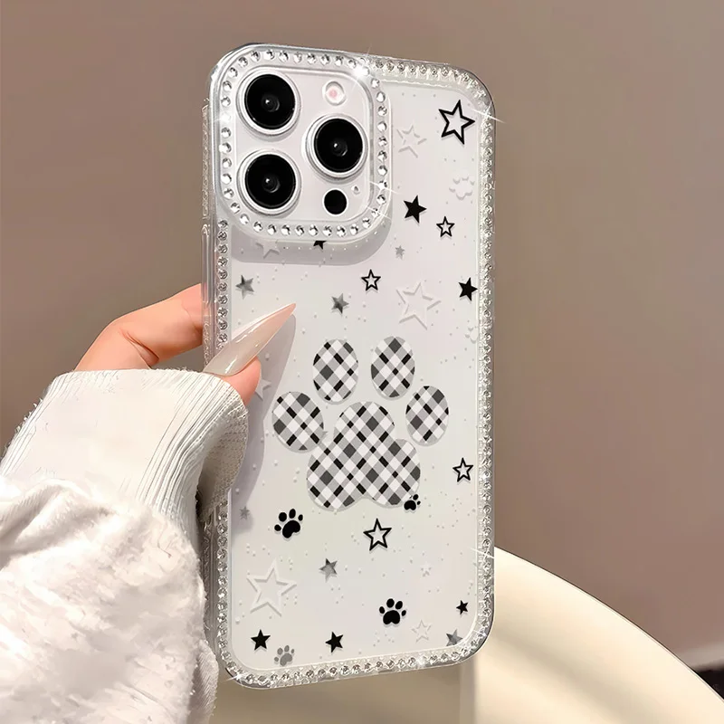 Фото Мягкий блестящий прозрачный чехол для телефона для iPhone 11, 16, 13, 15, 14, 12, 17 Pro Max Air Y2K Star, противоударный силиконовый мягкий прозрачный чехол №2