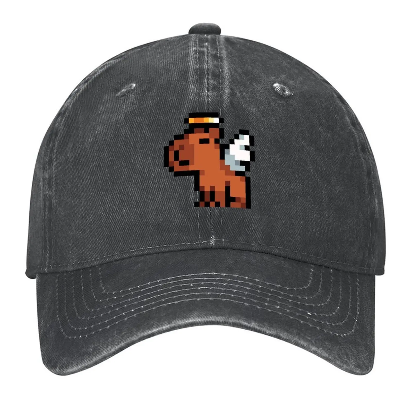 Smol Pixel Capybara-бейсбольная кепка Angel с защитой от ультрафиолета, солнечная шляпа, модные милые солнцезащитные шляпы для регби для женщин и мужчин