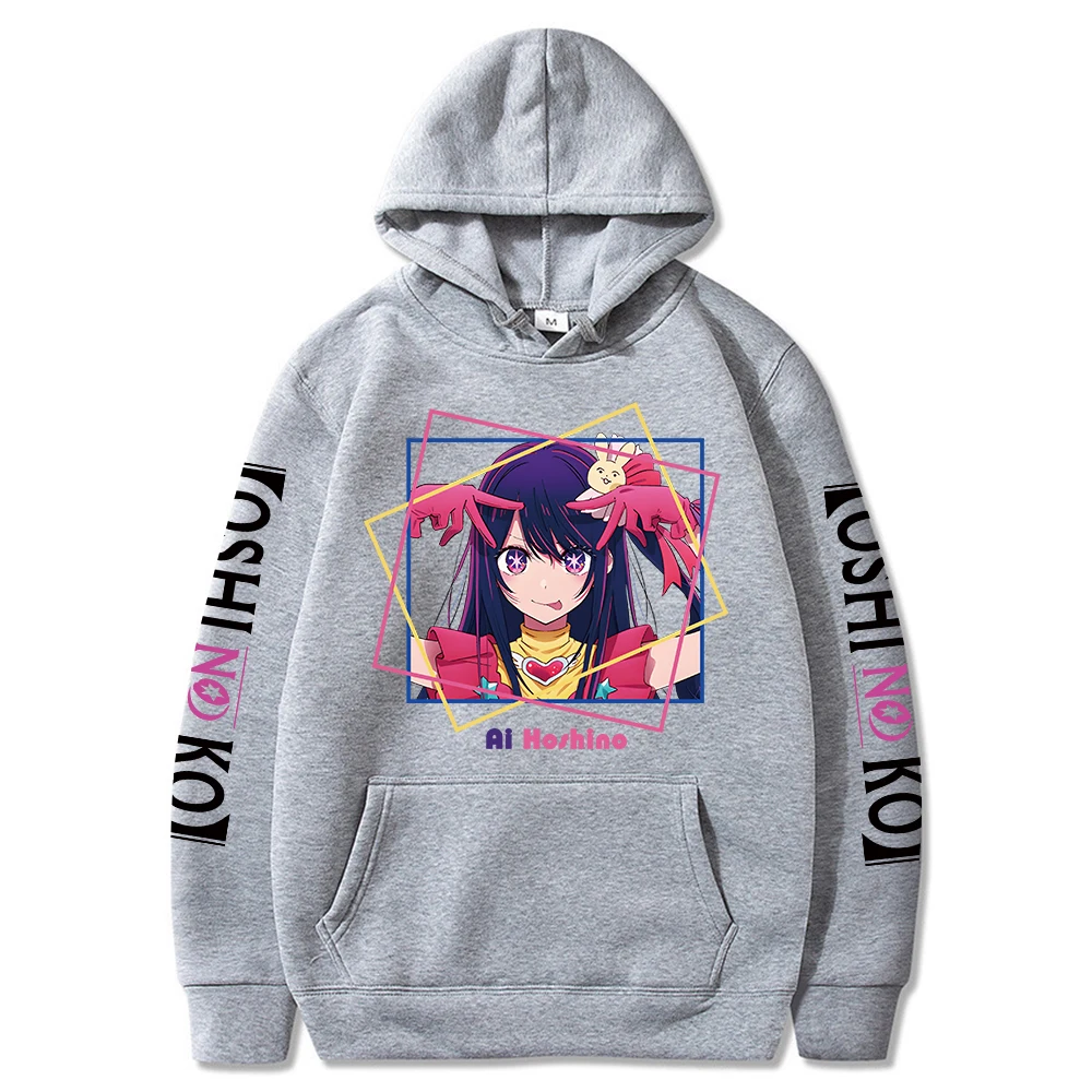 Фото New Japan Oshi No Ko Anime Ai Hoshino Hoodie Long Sleeve Streetwear Men Women Hooded Sweatshirt Manga Harajuku Clothes №3