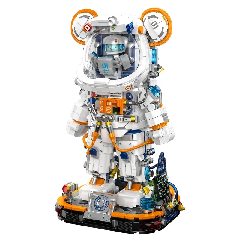 Фото PANLOS Bear Astronaut Building Blocks Игрушки со светодиодной подсветкой Creative City Teddy Space DIY Модель плюшевого мишки Кирпичи Игрушки для мальчиков и взрослых №2