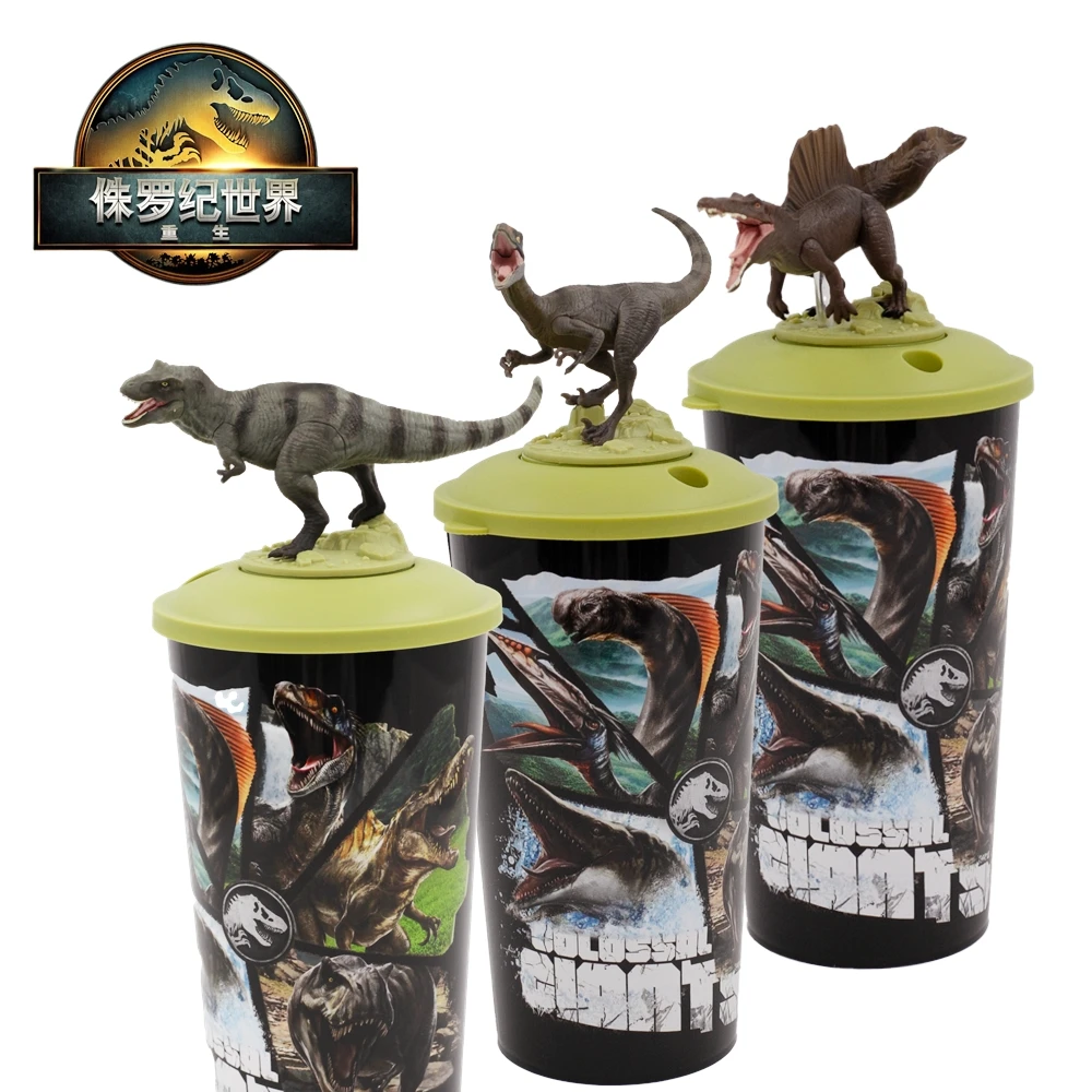 Новинка 2025 года, кукла-динозавр 4, чашка Indominus Rex Velociraptor, топпер, чашка, ведро для попкорна, кинотеатр, коллекционные предметы, подарки для фанатов