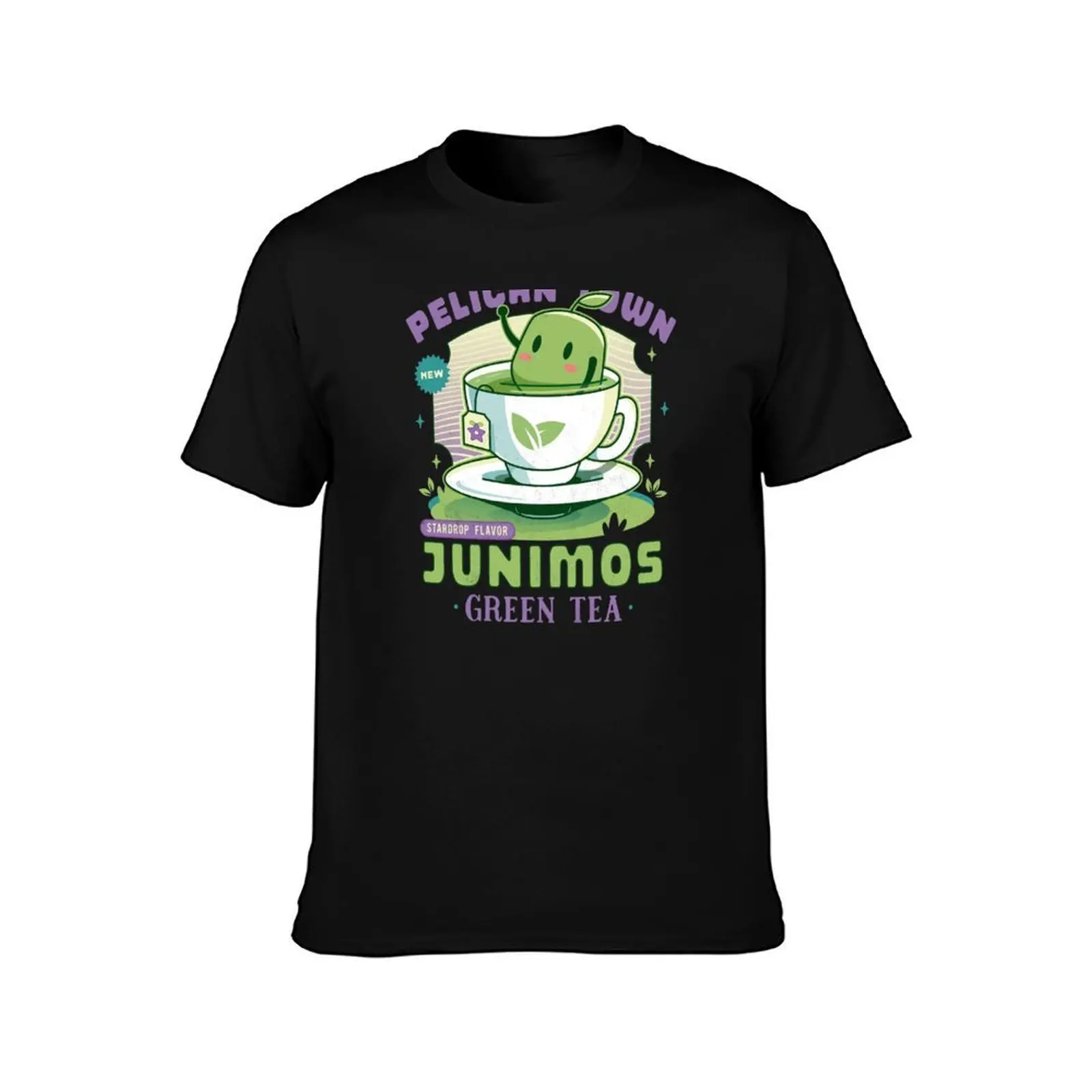 Фото Футболка Junimos Green Tea, футболки с рисунком, футболка с аниме, черные мужские футболки Fruit of the Loom №2