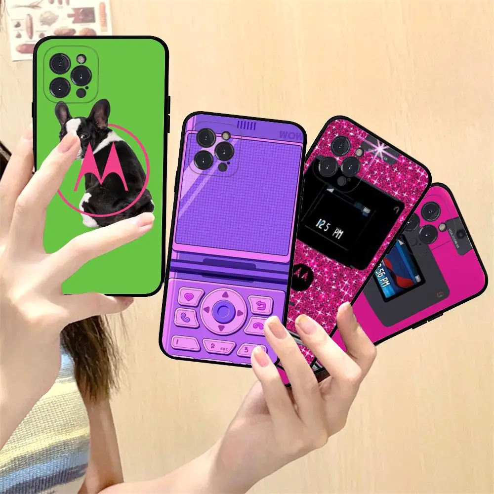 Мягкий силиконовый чехол для телефона M-Motorola Razr Rosa для iphone 15 14 13 12 11 Pro Mini XS MAX 8 7 6 Plus X XS XR Cover