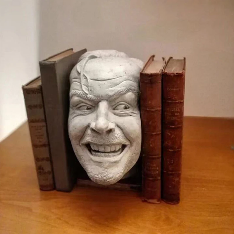 Скульптура сияющей книжной библиотеки здесь скульптура Джонни из смолы настольное украшение книжная полка креативная Статуэтка