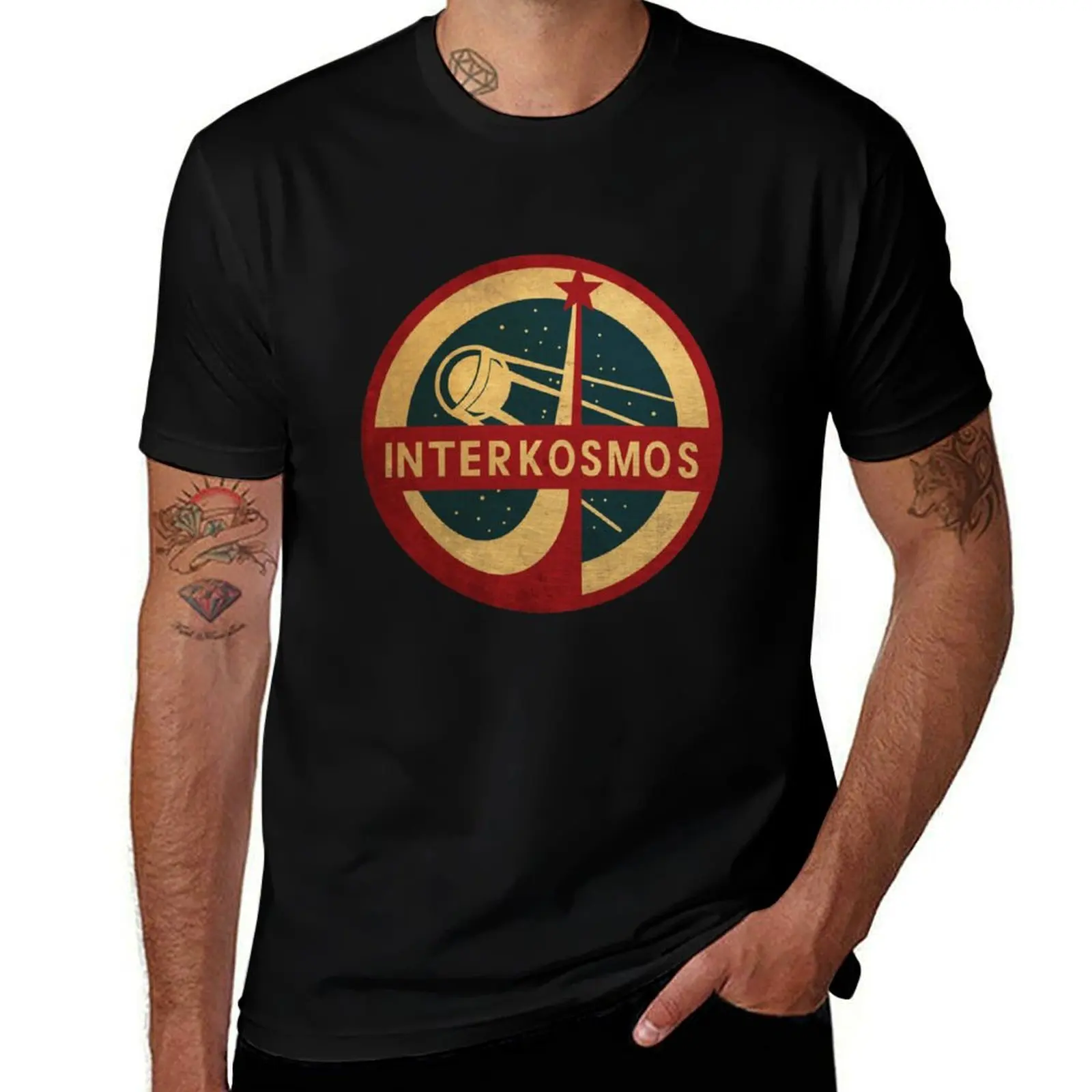 Винтажная футболка Inte-rkosmos Space Program Sputnik S-atellite, футболки из 100% хлопка