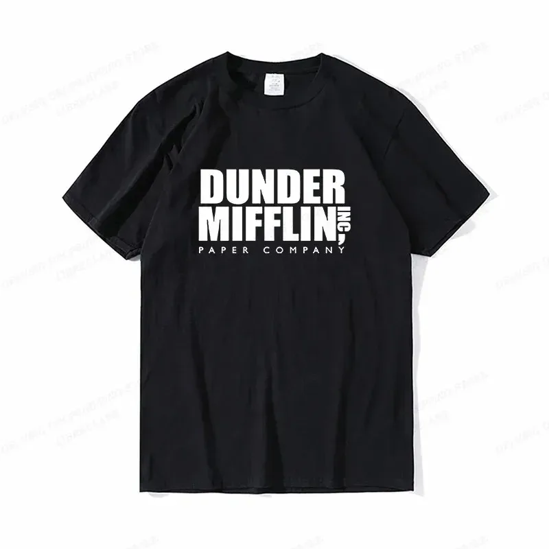 Футболка DUNDER MIFFLIN, мужские модные футболки, хлопковая футболка, офисные топы, футболки, женская футболка, футболки для мальчиков, летняя одежда Camisetas с надписями