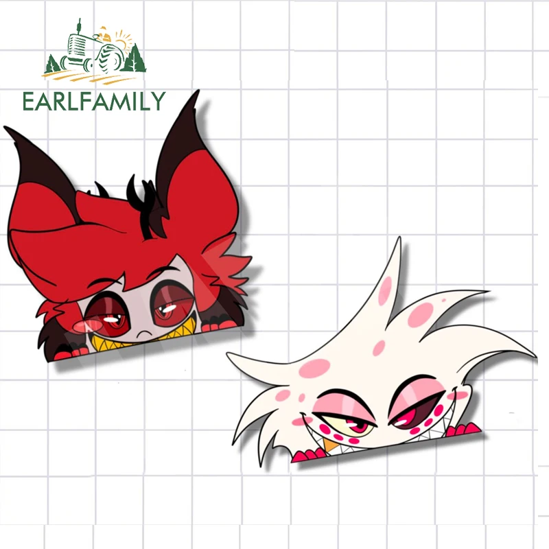 EARLFAMILY 13 см для HAZBIN Furry Peeker автомобильные наклейки аниме граффити виниловая автомобильная пленка Водонепроницаемая Наклейка мотоцикл Campervan Декор