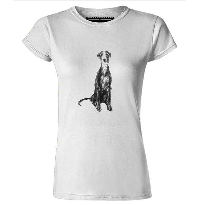 Женская итальянская борзая собака карандашный эскиз (v2) футболка Pets Pooch Hound Мужская одежда