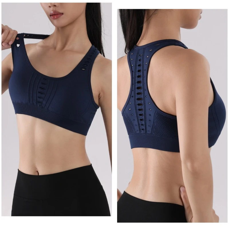 Mileegirl Mesh Design Женские бюстгальтеры для йоги Бесшовные быстросохнущие спортивные укороченные топы Racer Back Дышащие топы для бега в тренажерном зале Push Up Workout