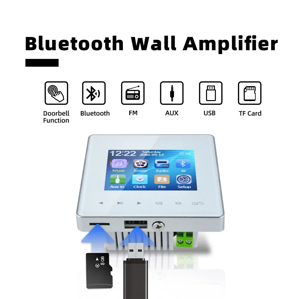 Фото Умный мини-настенный усилитель Bluetooth, звуковая система домашнего кинотеатра, Hi-Fi стерео потолочный динамик, мощный аудионабор, громкоговоритель для Inn №5