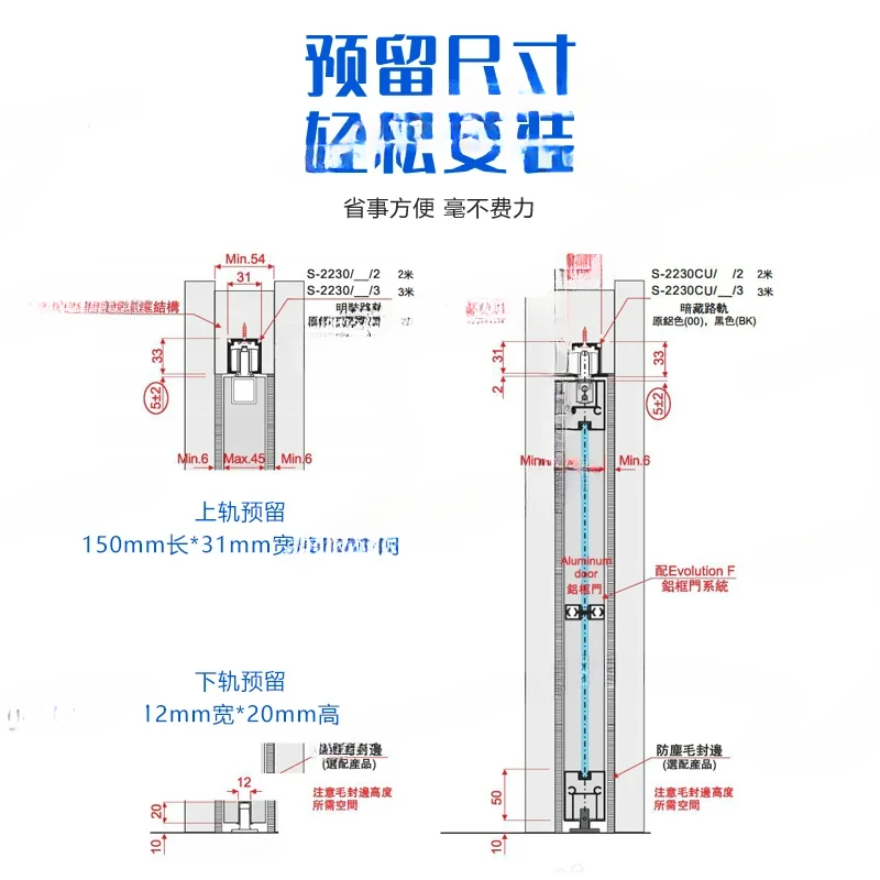 Италия, импортировала Pocket Bullet Hanging Rail Скрытый буфер для направляющих для раздвижных дверей