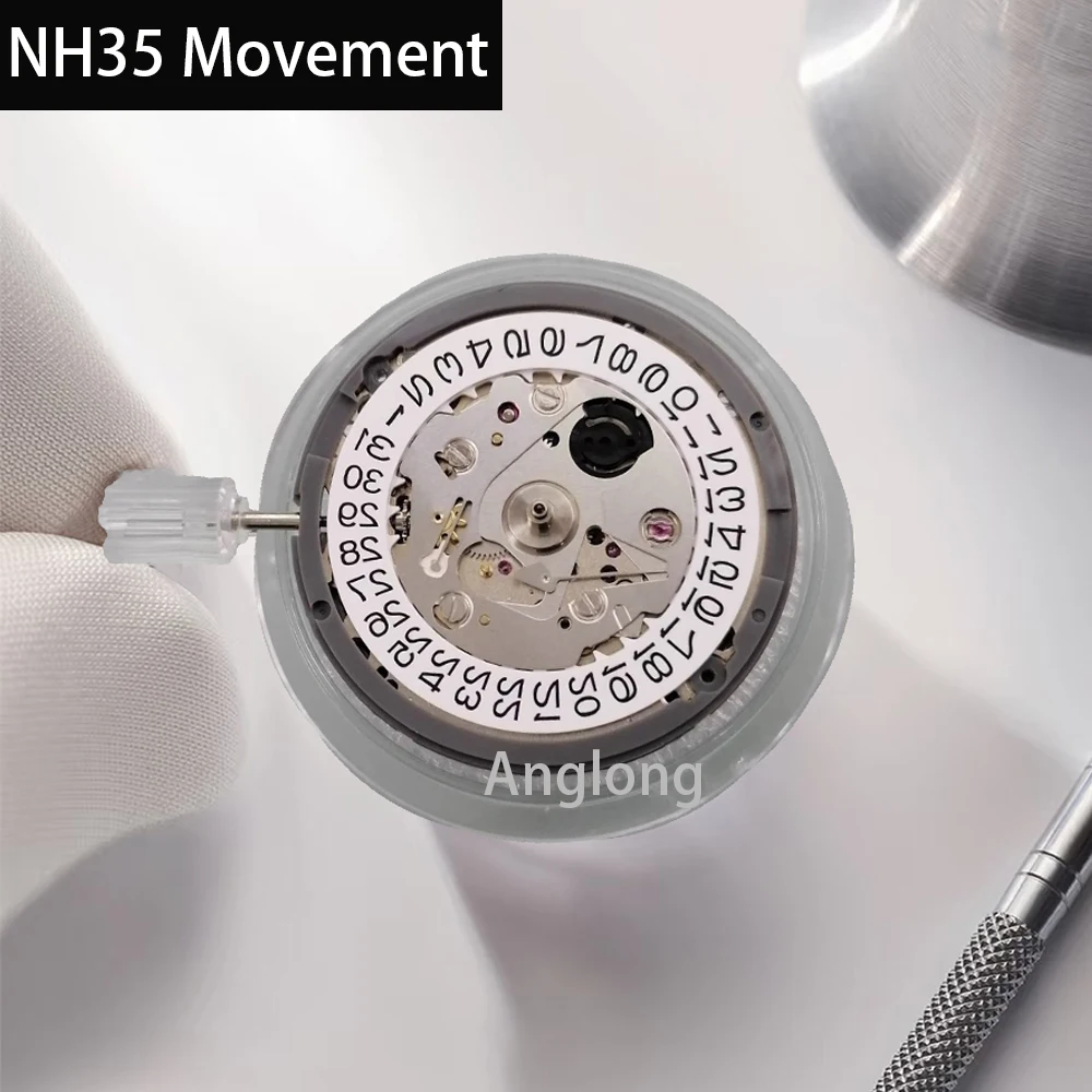 Фото Оригинальный японский автоматический механический механизм NH35, высокая точность, 24 камня, мод, замена часов NH35A, дата в 3:00 №4