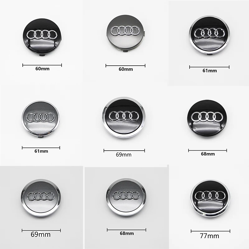Центральные колпачки ступицы колеса для Audi A3, A4, B8, A6, C7, A5, Q5, Q3, Q7, S3, S4, S5, S6, S8, 60 мм, 61 мм, 68 мм, 69 мм, 77 мм, 135 мм, ободные аксессуары