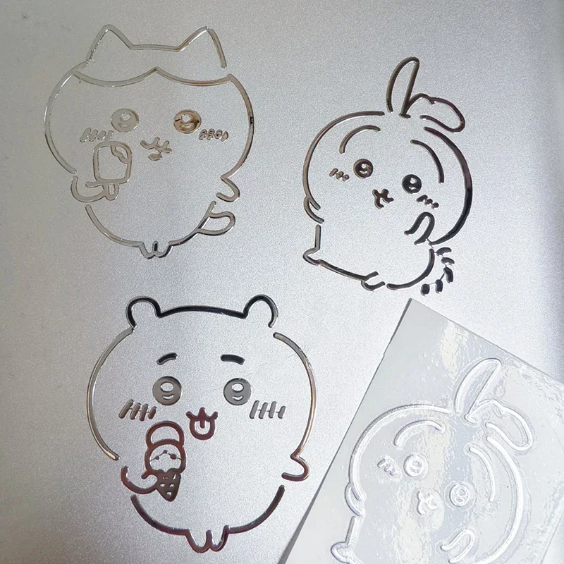 Аниме 3 шт. Chiikawas Hachiware Usagi Kawaii Diy металлические наклейки чехол для телефона чашка компьютер скейтборд счет мультяшная наклейка игрушка в подарок