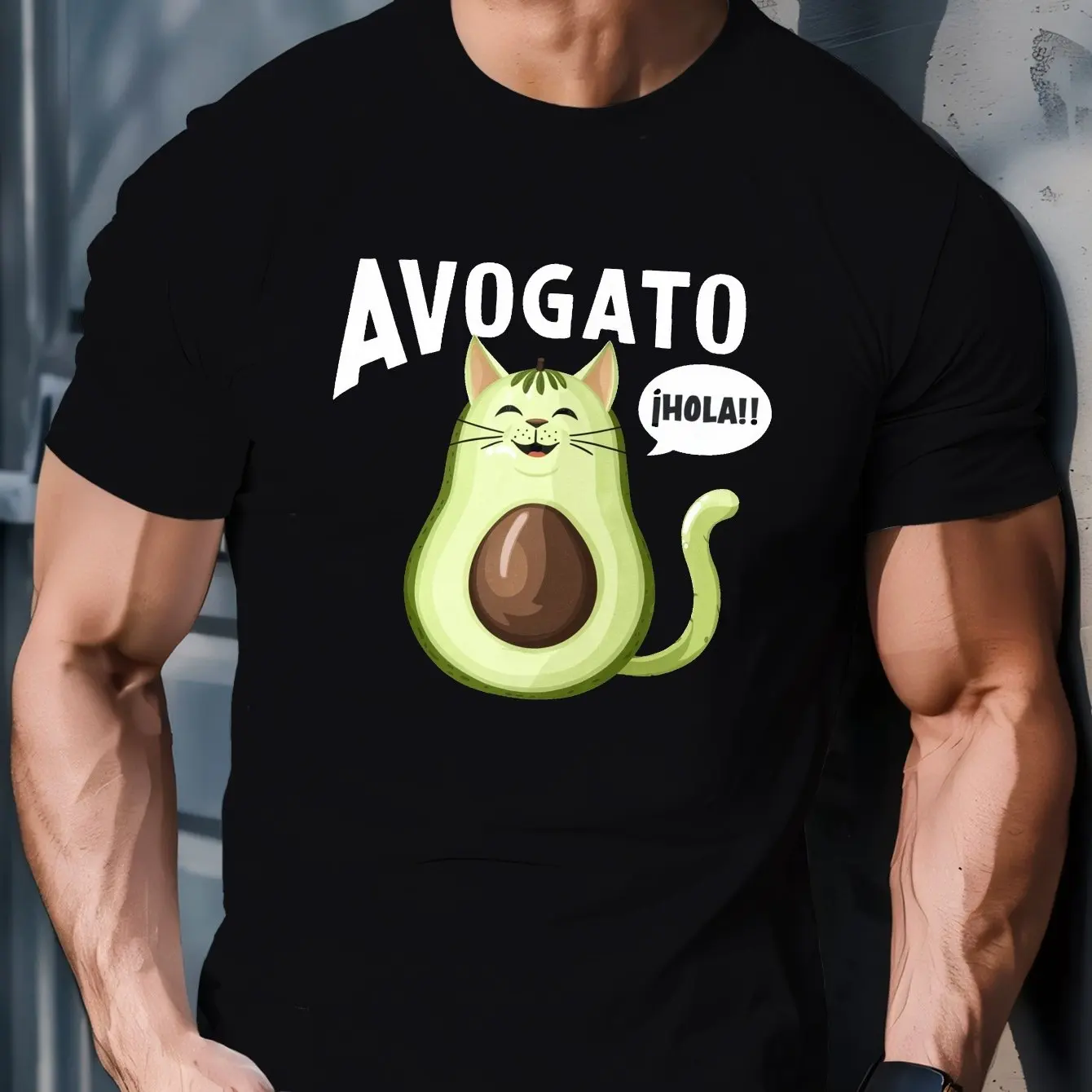Avogato Hola Веселая кошка авокадо Женская милая и необычная графическая футболка для влюбленных авокадо и любителей кошек повседневная одежда унисекс