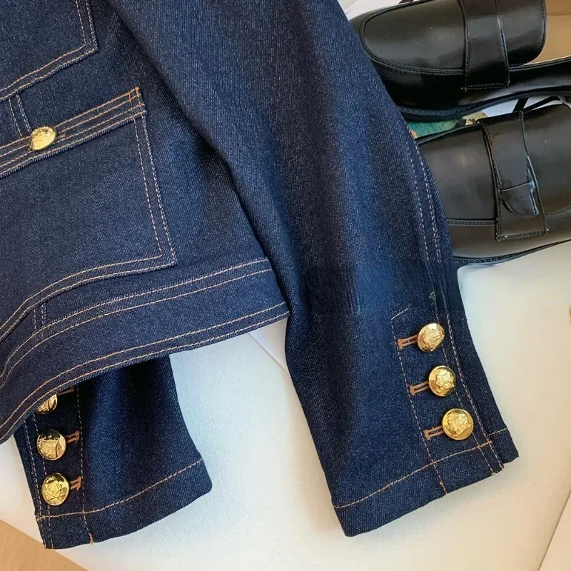 Джинсовые куртки для женщин, весна-осень, на пуговицах, винтажные, Chaquetas, корейская мода, синие, простые, шикарные B386 (art.: 3920c995605fb) - 3920c995605fb