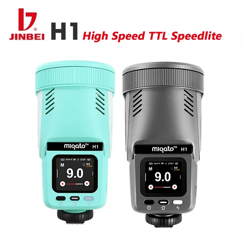 JINBEI H1 круглая светодиодная вспышка Speedlite HSS TTL вспышка для камеры 12 Вт BI LED Видео свет 2 в 1 свет для Canon Nikon Fuji Sony