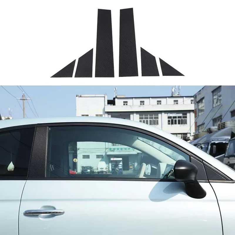 Наклейка на автомобильные стойки B из ПВХ для Fiat 500 08-23 Abarth 595 695 2012-2017 2018 2019 2020 2021 2022 2023 глянцевый черный автомобильные аксессуары