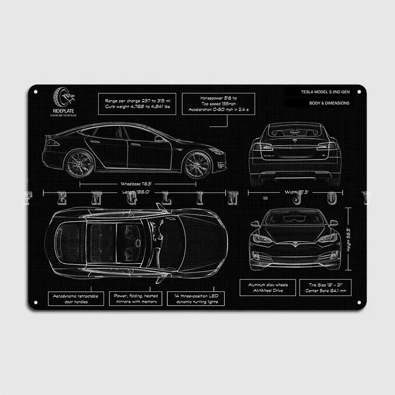 Tesla Model S 2-го поколения металлический знак клувечерние НКА клубный бар персонализированное украшение гаража жестяные плакаты